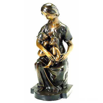 Mãe com estátua de bronze de crianças BS097A